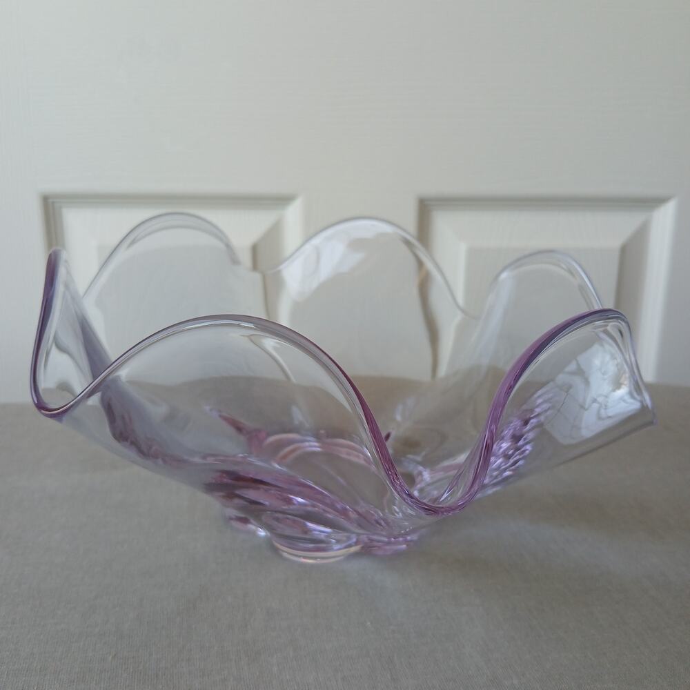 Tiffin Duncan Miller Canterbury Twilight Dawn Alexandrite Art Glass Bowl 9" VTG